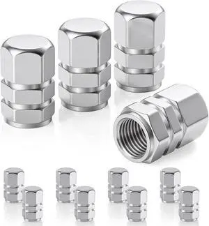 JUSTTOP Car Tire Valve Stem Caps, 12pcs Air Caps Cover, Universal for Cars, SUVs, Bike, Trucks and Motorcycles-Silver JUSTTOP Car Tire Valve Stem Caps, 12pcs Air Caps Cover, Universal for Cars, SUVs, Bike, Trucks and Motorcycles-Silver