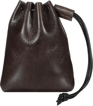 TIESOME 1 Pcs Leather Pouches, Drawstring Cowhide Bag, Small Waterproof Vintage Leather Pouch for Earphone Jewelry(Dark Brown) TIESOME 1 Pcs Leather Pouches, Drawstring Cowhide Bag, Small Waterproof Vintage Leather Pouch for Earphone Jewelry(Dark Brown)