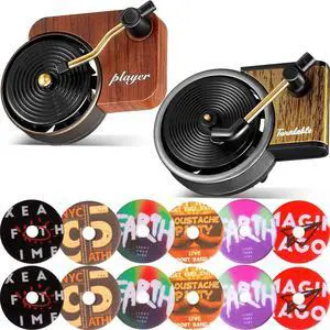 Frienda 14 Pcs Record Player Car Air Freshener Vent Clip, Elegant Style | Wood Grain Record Design, 2 Diffusers with 12 Scented Pads, Vent Clip Mount, Music Lover Gift, Retro Car Decor Accessory Frienda 14 Pcs Record Player Car Air Freshener Vent Clip, Elegant Style | Wood Grain Record Design, 2 Diffusers with 12 Scented Pads, Vent Clip Mount, Music Lover Gift, Retro Car Decor Accessory