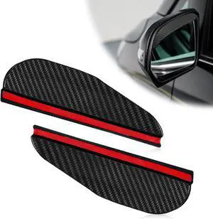 2Pcs Carbon Fiber Side Mirror Rain Visor Eyebrow, Side Mirror Rain Guards Universal for Cars, SUVs and Trucks (Black) 2Pcs Carbon Fiber Side Mirror Rain Visor Eyebrow, Side Mirror Rain Guards Universal for Cars, SUVs and Trucks (Black)