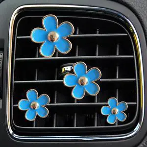 4 Pcs Daisy Flower Car Air Vent Clips with Fragrance Pads, Blue | Cute Air Fresheners Clip, Car Decor Accessories, for Women and Girls, Interior Aesthetic, Car Interior Decor, Charm 4 Pcs Daisy Flower Car Air Vent Clips with Fragrance Pads, Blue | Cute Air Fresheners Clip, Car Decor Accessories, for Women and Girls, Interior Aesthetic, Car Interior Decor, Charm