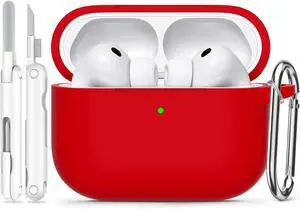 for AirPods Pro 3 Case (2025),Soft Silicone Protective Cover Compatible with Apple AirPods Pro 3rd Generation Case with Cleaning Kit for Women Men,Air pods Pro Cases with Keychain,Deep Red for AirPods Pro 3 Case (2025),Soft Silicone Protective Cover Compatible with Apple AirPods Pro 3rd Generation Case with Cleaning Kit for Women Men,Air pods Pro Cases with Keychain,Deep Red