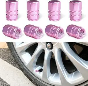 Ziciner 8 PCS Car Tire Valve Stem Caps, Aluminum Alloy Wheel Valve Covers with Rubber O-Ring, Corrosion Resistant Leak-Proof Tire Air Cap Set, Universal for SUV, Truck, Motorcycle, Bike (Pink) Ziciner 8 PCS Car Tire Valve Stem Caps, Aluminum Alloy Wheel Valve Covers with Rubber O-Ring, Corrosion Resistant Leak-Proof Tire Air Cap Set, Universal for SUV, Truck, Motorcycle, Bike (Pink)