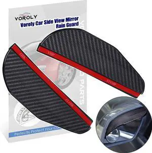 Voroly Side Mirror Rain Guard 2 Pcs Universal Fit Car Rain Visor, Carbon Fiber Texture ABS Plastic, Easy Peel & Stick Installation, Protects Rearview Mirrors in Rainy Weather Voroly Side Mirror Rain Guard 2 Pcs Universal Fit Car Rain Visor, Carbon Fiber Texture ABS Plastic, Easy Peel & Stick Installation, Protects Rearview Mirrors in Rainy Weather