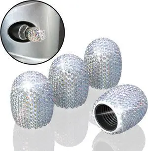 4Pcs Car Tire Valve Stem Caps Colorful Bling Tire Air Cap Car Accessories | Universal Stem Covers, Plastic Liner Corrosion Resistant Tires Valve Cap with O Rubber Ring,Crystal Diamond 4Pcs Car Tire Valve Stem Caps Colorful Bling Tire Air Cap Car Accessories | Universal Stem Covers, Plastic Liner Corrosion Resistant Tires Valve Cap with O Rubber Ring,Crystal Diamond