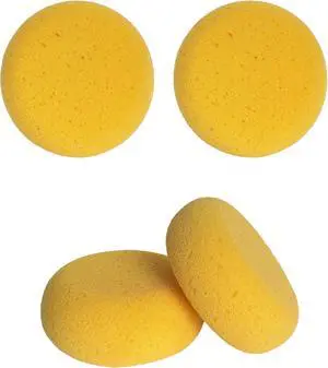 WAFJAMF 4 Pcs 3 Inch Round Painting Sponge Artist Pottery Clay Art Crafts | Synthetic reusable elasticity soft yellow sponges for acrylic watercolor face, ceramics sculpting, leather care & shoes WAFJAMF 4 Pcs 3 Inch Round Painting Sponge Artist Pottery Clay Art Crafts | Synthetic reusable elasticity soft yellow sponges for acrylic watercolor face, ceramics sculpting, leather care & shoes
