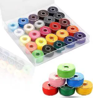 Sewing Thread Kit, 25 Pcs Bobbins for Sewing Machine, Size A SA156 Bobbin Thread for Brother Embroidery and Sewing Machines DIY Projects Sewing Thread Kit, 25 Pcs Bobbins for Sewing Machine, Size A SA156 Bobbin Thread for Brother Embroidery and Sewing Machines DIY Projects