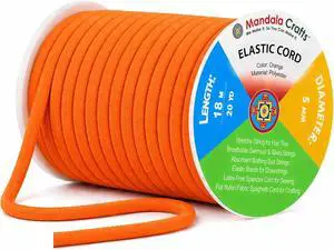 Mandala Crafts 5mm Orange Spandex Soft Elastic Cord for Hair Ties Bikini | 20 Yds, Durable, Flat Nylon Fabric Stretchy String for Hair Accessories Bathing Suit Drawstring Sewing, No Shrink Mandala Crafts 5mm Orange Spandex Soft Elastic Cord for Hair Ties Bikini | 20 Yds, Durable, Flat Nylon Fabric Stretchy String for Hair Accessories Bathing Suit Drawstring Sewing, No Shrink