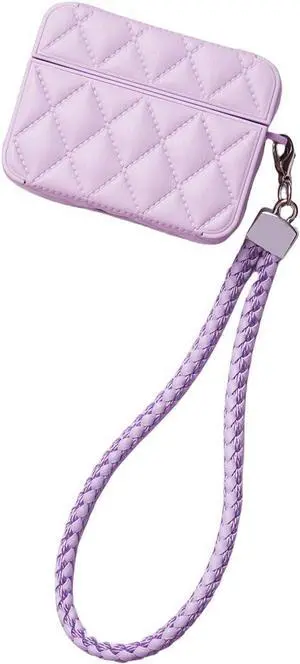 Earphone Case for AirPods 1/2, Elegant Classical Diamond PU Leather Surface Earphone Case Soft Silicone Case, AirPods 1/2 Cover Protective Case Skin Protector for Earbuds +Lanyard-Purple Earphone Case for AirPods 1/2, Elegant Classical Diamond PU Leather Surface Earphone Case Soft Silicone Case, AirPods 1/2 Cover Protective Case Skin Protector for Earbuds +Lanyard-Purple