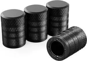 4-Piece Black Anodized Aluminum-Plastic Composite Tire Valve Stem Caps with Integrated Plastic Sleeve,Corrosion-Resistant and Universal Fit,Suitable for Cars, Trucks, and Motorcycles(Black) 4-Piece Black Anodized Aluminum-Plastic Composite Tire Valve Stem Caps with Integrated Plastic Sleeve,Corrosion-Resistant and Universal Fit,Suitable for Cars, Trucks, and Motorcycles(Black)