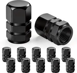 JUSTTOP Car Tire Valve Stem Caps, 12pcs Air Caps Cover, Universal for Cars, SUVs, Bike, Trucks and Motorcycles-Black JUSTTOP Car Tire Valve Stem Caps, 12pcs Air Caps Cover, Universal for Cars, SUVs, Bike, Trucks and Motorcycles-Black