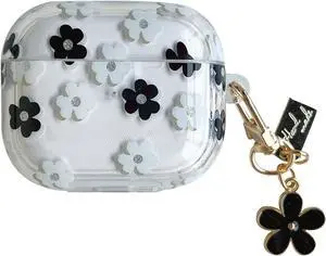 Earphone Case for AirPods Pro 3, Beautiful Elegant Flower Floral Case Soft Silicone, Transparent Clear AirPods Pro 3 Cover Protective Skin Protector for Earbuds +Keychain-Black Earphone Case for AirPods Pro 3, Beautiful Elegant Flower Floral Case Soft Silicone, Transparent Clear AirPods Pro 3 Cover Protective Skin Protector for Earbuds +Keychain-Black