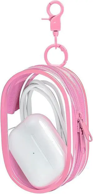 Linsaner 1 Pack Transparent Tech Pouch Storage Bag, Pink | Cable Organizer, Earphone Storage, Charger Holder, Key, Coin, Blind Box Doll Display Bag Linsaner 1 Pack Transparent Tech Pouch Storage Bag, Pink | Cable Organizer, Earphone Storage, Charger Holder, Key, Coin, Blind Box Doll Display Bag