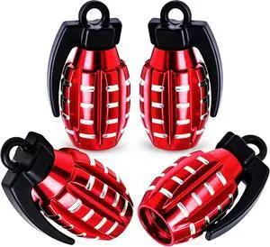 4 PCS Tire Valve Stem Caps, Aluminium Alloy Tire Valve Stem Covers Universal for Cars, Trucks, SUV, Motorcycles, Bike and Bicycles (Red) 4 PCS Tire Valve Stem Caps, Aluminium Alloy Tire Valve Stem Covers Universal for Cars, Trucks, SUV, Motorcycles, Bike and Bicycles (Red)