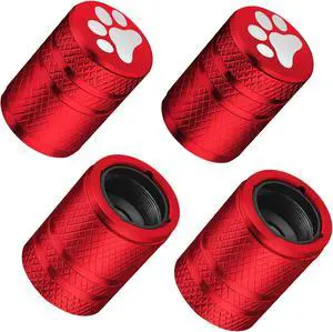 DESOUL 4 Pack Tire Valve Stem Caps Cat Paw - Red | Aluminum Air Caps with Plastic Liner Corrosion Resistant | Leak-Proof | Universal Fit for Cars, Trucks, Motorcycles DESOUL 4 Pack Tire Valve Stem Caps Cat Paw - Red | Aluminum Air Caps with Plastic Liner Corrosion Resistant | Leak-Proof | Universal Fit for Cars, Trucks, Motorcycles