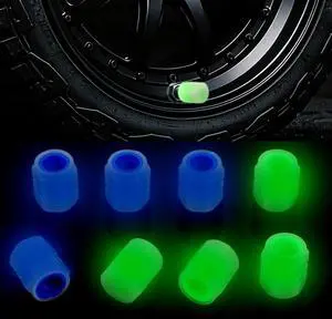 8PCS Glow-in-the-Dark Tire Valve Stem Caps for Cars, Bikes, Blue/Green | Universal 8mm fit, airtight plastic insert, hand-tight thread design, for cars, trucks, motorcycles and bicycles 8PCS Glow-in-the-Dark Tire Valve Stem Caps for Cars, Bikes, Blue/Green | Universal 8mm fit, airtight plastic insert, hand-tight thread design, for cars, trucks, motorcycles and bicycles