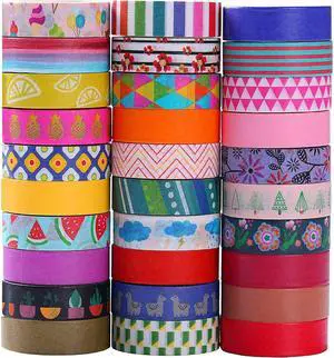 MPOPUUL Ninico 30 Rolls Washi Tape Set - 10mm Wide, Colorful Flower Style Design, Decorative Masking Tape for DIY Craft Scrapbooking Gift Wrapping MPOPUUL Ninico 30 Rolls Washi Tape Set - 10mm Wide, Colorful Flower Style Design, Decorative Masking Tape for DIY Craft Scrapbooking Gift Wrapping