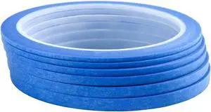 JINBING 6Rolls Washi Masking Tape for DIY Nail Arts Drawing Pattern Making 2mm 2.5mm 3mm 4mm 5mm 6mm x 25m (Blue) JINBING 6Rolls Washi Masking Tape for DIY Nail Arts Drawing Pattern Making 2mm 2.5mm 3mm 4mm 5mm 6mm x 25m (Blue)