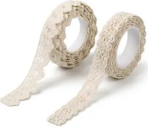 2 Rolls Lace Washi Tape Self-Adhesive Lace Ribbon 0.6" Wide 2 Yards Cotton Trim Stickers Decorative Masking Tape for Crafts Scrapbook(Beige) 2 Rolls Lace Washi Tape Self-Adhesive Lace Ribbon 0.6" Wide 2 Yards Cotton Trim Stickers Decorative Masking Tape for Crafts Scrapbook(Beige)