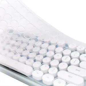 Silicone Keyboard Cover Skin Protector Compatible for MOFII Round Keycaps Retro Full Size Wireless Keyboard with Number Pad (Clear) Silicone Keyboard Cover Skin Protector Compatible for MOFII Round Keycaps Retro Full Size Wireless Keyboard with Number Pad (Clear)
