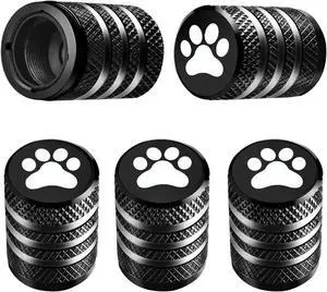 DECURCAR Tire Valve Stem Caps 5 Pack Dog Paw Print - Black | Tire Air Caps Aluminum with Plastic Liner TPMS Safe Corrosion Resistant Dust Proof Universal for Car Truck Motorcycle Bike DECURCAR Tire Valve Stem Caps 5 Pack Dog Paw Print - Black | Tire Air Caps Aluminum with Plastic Liner TPMS Safe Corrosion Resistant Dust Proof Universal for Car Truck Motorcycle Bike