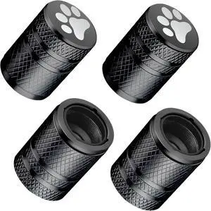 DESOUL 4 Pack Tire Valve Stem Caps Cat Paw - Black | Aluminum Air Caps with Plastic Liner Corrosion Resistant | Leak-Proof | Universal Fit for Cars, Trucks, Motorcycles DESOUL 4 Pack Tire Valve Stem Caps Cat Paw - Black | Aluminum Air Caps with Plastic Liner Corrosion Resistant | Leak-Proof | Universal Fit for Cars, Trucks, Motorcycles