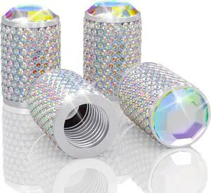 4Pcs Car Tire Valve Stem Caps Colorful Bling Car Accessories Tire Air Cap | Universal Stem Covers, Anodized Aluminum Tires Valve Cap with O Rubber Ring, Crystal Diamond for Women 4Pcs Car Tire Valve Stem Caps Colorful Bling Car Accessories Tire Air Cap | Universal Stem Covers, Anodized Aluminum Tires Valve Cap with O Rubber Ring, Crystal Diamond for Women