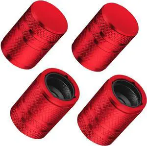 DESOUL Tire Valve Stem Caps Corrosion Resistant (4 Pack) - Red | Aluminum Air Caps with Plastic Liner | Leak-Proof | Universal Fit for Cars, Trucks, Motorcycles DESOUL Tire Valve Stem Caps Corrosion Resistant (4 Pack) - Red | Aluminum Air Caps with Plastic Liner | Leak-Proof | Universal Fit for Cars, Trucks, Motorcycles