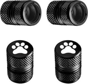 Tire Valve Stem Caps - 4 Pack Anti-Corrosion Premium Anodized Alloy Tyre Air Valve Caps Cat Dog Paw for Car SUV Bike Black Tire Valve Stem Caps - 4 Pack Anti-Corrosion Premium Anodized Alloy Tyre Air Valve Caps Cat Dog Paw for Car SUV Bike Black