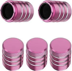 DECURCAR Tire Valve Stem Caps 5 Pack Universal - Pink | Tire Air Caps Aluminum with Plastic Liner TPMS Safe Corrosion Resistant Dust Proof Universal for Car Truck Motorcycle Bike DECURCAR Tire Valve Stem Caps 5 Pack Universal - Pink | Tire Air Caps Aluminum with Plastic Liner TPMS Safe Corrosion Resistant Dust Proof Universal for Car Truck Motorcycle Bike