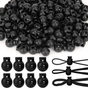 Hysagtek Plastic Cord Locks for Drawstrings Shoelaces, 100 Pcs Adjustable Round Cord Stops for Paracord, Backpacks Hysagtek Plastic Cord Locks for Drawstrings Shoelaces, 100 Pcs Adjustable Round Cord Stops for Paracord, Backpacks