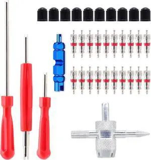 Valve Stem Removal Tool - 20Pcs Valve Cores, 10Pcs Tire Valve Caps, 4-Way Valve Tool, Valve Core Remover Tool By ZHSMS(35 PCS) Valve Stem Removal Tool - 20Pcs Valve Cores, 10Pcs Tire Valve Caps, 4-Way Valve Tool, Valve Core Remover Tool By ZHSMS(35 PCS)