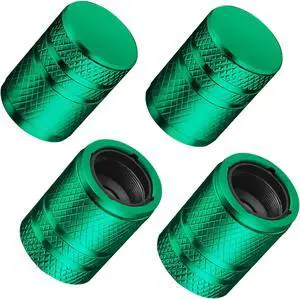 DESOUL Tire Valve Stem Caps Corrosion Resistant (4 Pack) - Green | Aluminum Air Caps with Plastic Liner | Leak-Proof | Universal Fit for Cars, Trucks, Motorcycles DESOUL Tire Valve Stem Caps Corrosion Resistant (4 Pack) - Green | Aluminum Air Caps with Plastic Liner | Leak-Proof | Universal Fit for Cars, Trucks, Motorcycles