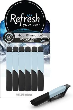 Refresh Your Car! Auto Vent Sticks (Lightning Bolt/Ice Storm Dual Scent, Pack of 6) Refresh Your Car! Auto Vent Sticks (Lightning Bolt/Ice Storm Dual Scent, Pack of 6)