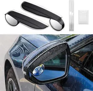 2-in-1 Car Blind Spot Mirror Rain Guards, Carbon Fiber Rear View Mirror Rain Visor with 360° Adjustable Blindspot Protection, Universal Automotive Exterior Accessories for Most Vehicle (2Pcs) 2-in-1 Car Blind Spot Mirror Rain Guards, Carbon Fiber Rear View Mirror Rain Visor with 360° Adjustable Blindspot Protection, Universal Automotive Exterior Accessories for Most Vehicle (2Pcs)