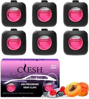 Car Air Fresheners, Peach Berry, 6-Pack, 4ml Each, Car Air Freshener vent clips, Long Lasting Air Freshener, Car Fresheners, Odor Eliminator Car Air Fresheners, Peach Berry, 6-Pack, 4ml Each, Car Air Freshener vent clips, Long Lasting Air Freshener, Car Fresheners, Odor Eliminator