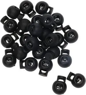 Shapenty Plastic Toggle Single Hole Spring Loaded Elastic Drawstring Rope Cord Locks Clip Ends Round Ball Shape Luggage Lanyard Stopper Sliding Fastener Buttons, Black, 25PCS Shapenty Plastic Toggle Single Hole Spring Loaded Elastic Drawstring Rope Cord Locks Clip Ends Round Ball Shape Luggage Lanyard Stopper Sliding Fastener Buttons, Black, 25PCS