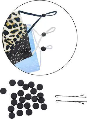 Mandala Crafts Black Face Mask Adjusters Ear Loops Elastic Cord Locks | 200 PCs, Durable Donut-Shaped Silicone, Soft, Ear Savers, Toggle Buckles, Tighteners for All Mask Straps, Ties, Drawstrings Mandala Crafts Black Face Mask Adjusters Ear Loops Elastic Cord Locks | 200 PCs, Durable Donut-Shaped Silicone, Soft, Ear Savers, Toggle Buckles, Tighteners for All Mask Straps, Ties, Drawstrings