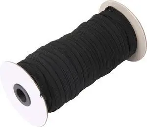 70-Yards Length 1/4" Width Black Braided Elastic Cord/Elastic 70-Yards Length 1/4" Width Black Braided Elastic Cord/Elastic