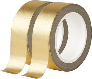 QDiShi 2 Rolls Gold Washi Tape for Wall Decor, Decorative, Foil Masking Tape, Low Tack, Self Adhesive, Metallic, 0.59in x66FT QDiShi 2 Rolls Gold Washi Tape for Wall Decor, Decorative, Foil Masking Tape, Low Tack, Self Adhesive, Metallic, 0.59in x66FT