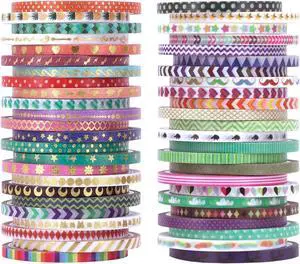 NANYNNU Cute 48 Rolls Washi Tape Set,Foil Gold Thin Decorative Masking Washi Tapes,3MM Wide DIY Paper Tape for DIY Craft Scrapbooking Gift Wrapping Planner NANYNNU Cute 48 Rolls Washi Tape Set,Foil Gold Thin Decorative Masking Washi Tapes,3MM Wide DIY Paper Tape for DIY Craft Scrapbooking Gift Wrapping Planner