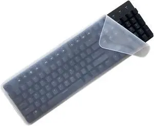 Universal Clear Desktop Computer Keyboard Protection Skin Protector Cover for PC 104/107 Keys Standard Keyboard,Ultra Thin Desktop PC Silicone Waterproof Dustproof Keyboard Cover (Type B) Universal Clear Desktop Computer Keyboard Protection Skin Protector Cover for PC 104/107 Keys Standard Keyboard,Ultra Thin Desktop PC Silicone Waterproof Dustproof Keyboard Cover (Type B)