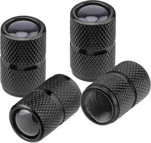 Universal Tire Valve Stem Caps, 4pcs Aluminum Tire Valve Cap, Solid-Black | Corrosion Resistant Stem Covers for Cars SUVs Trucks Motorcycles Bikes Universal Tire Valve Stem Caps, 4pcs Aluminum Tire Valve Cap, Solid-Black | Corrosion Resistant Stem Covers for Cars SUVs Trucks Motorcycles Bikes