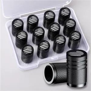 American Flag Tire Valve Stem Caps, Aluminum USA Caps Black, Universal Dust Proof Covers for Cars Trucks Bikes Motorcycles Bicycles Corrosion Resistant Black and White National Flag 12PCS American Flag Tire Valve Stem Caps, Aluminum USA Caps Black, Universal Dust Proof Covers for Cars Trucks Bikes Motorcycles Bicycles Corrosion Resistant Black and White National Flag 12PCS
