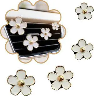 4Pcs Cute Daisy Flowers Car Air Freshener Vent Clips, 4 Sizes Sparkle White Flower Car Diffuser Clips, Refillable Girly Car Accessories for Women 4Pcs Cute Daisy Flowers Car Air Freshener Vent Clips, 4 Sizes Sparkle White Flower Car Diffuser Clips, Refillable Girly Car Accessories for Women
