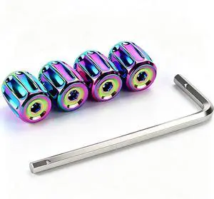 4PCS Brass Tire Stem Valve Caps Universal Wheel Valve Stem Covers for Cars Trucks Motorcycles SUVs and Bikes Dustproof Tire Cap Hexagon Shape (Colorful) 4PCS Brass Tire Stem Valve Caps Universal Wheel Valve Stem Covers for Cars Trucks Motorcycles SUVs and Bikes Dustproof Tire Cap Hexagon Shape (Colorful)