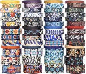 NANYNNU Floral Washi Tape Set, 56 Rolls 4 Size Flower Colored Decorative Blooms Masking Tapes for Scrapbooking, DIY Crafts, Bullet Journal Supplies, Planner, Junk Journal (Symmetry Aesthetics) NANYNNU Floral Washi Tape Set, 56 Rolls 4 Size Flower Colored Decorative Blooms Masking Tapes for Scrapbooking, DIY Crafts, Bullet Journal Supplies, Planner, Junk Journal (Symmetry Aesthetics)