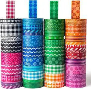 Shindel 50 Rolls Washi Tape Set, 50 Rolls Craft Tapes Decorative Tape | 4 Different Size, Adhesive Masking Tape for Scrapbooking Supplies DIY Crafts Journals Shindel 50 Rolls Washi Tape Set, 50 Rolls Craft Tapes Decorative Tape | 4 Different Size, Adhesive Masking Tape for Scrapbooking Supplies DIY Crafts Journals