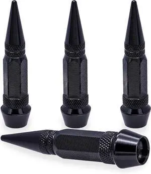 4PCS Spiked Style Tire Valve Stem Caps, Universal Aluminium Alloy Dustproof Tire Valve Stem Covers for Cars, SUV, Trucks, Bikes, Motorcycles, Bicycles(60MM & Black) 4PCS Spiked Style Tire Valve Stem Caps, Universal Aluminium Alloy Dustproof Tire Valve Stem Covers for Cars, SUV, Trucks, Bikes, Motorcycles, Bicycles(60MM & Black)