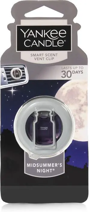 Yankee Candle Smart Scent Vent Clip Car Air Freshener, Odor Neutralizing Car Fragrance, Midsummer's Night (Pack of 1) Yankee Candle Smart Scent Vent Clip Car Air Freshener, Odor Neutralizing Car Fragrance, Midsummer's Night (Pack of 1)
